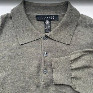 100% Merino Wool Men’s Polo Fiesole Made In Italy Sweater Size L